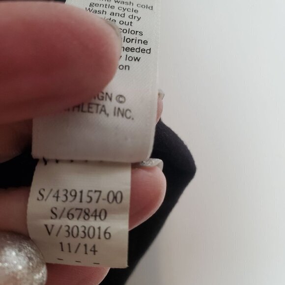 ATHLETA Small Topanga‎ Tee Dress Black Ruched Skirt T-shirt Mini - Picture 9 of 9